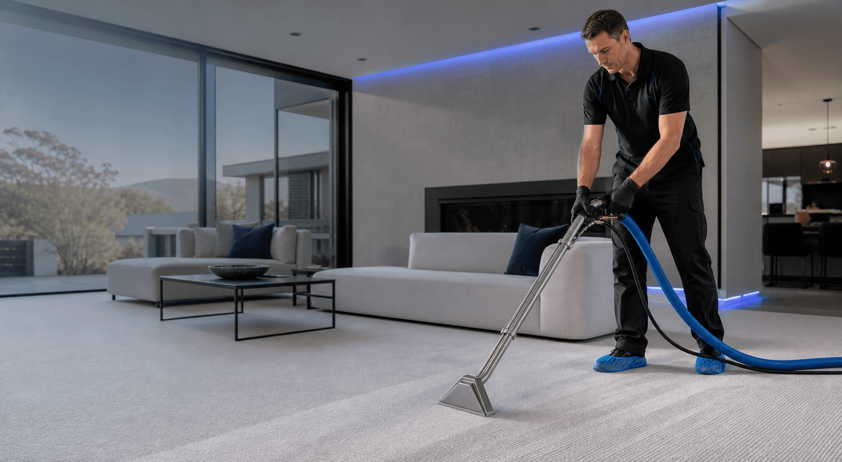 Professional carpet cleaning service in a modern Christchurch home